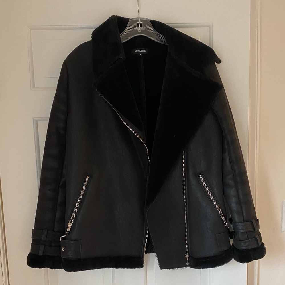 Missguided Black Faux Leather Jacket